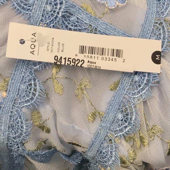 AQUA  Embroidered Floral Maxi Dress NWT, Size L - Picture 8 of 8